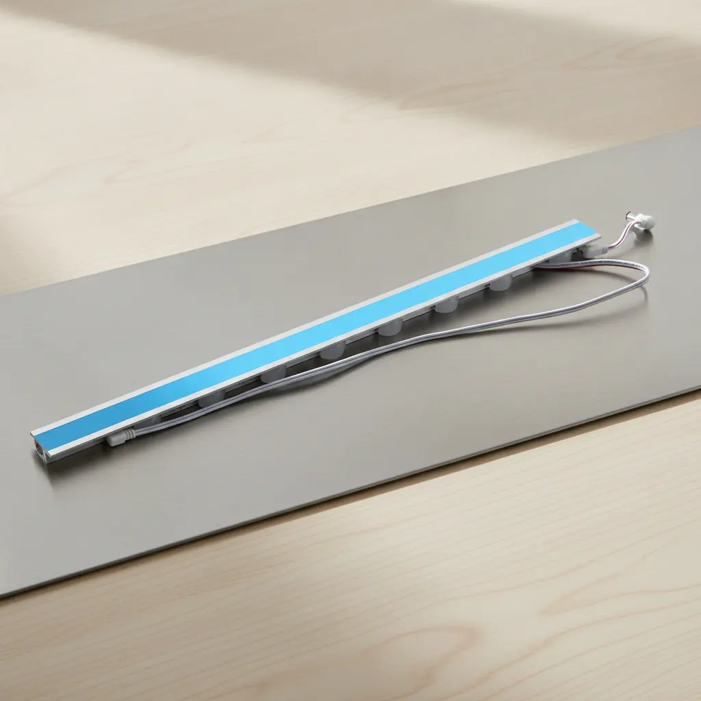Parte traseira do banhador LED rígido 27W Samsung com fita adesiva azul para fixação em caixas de luz