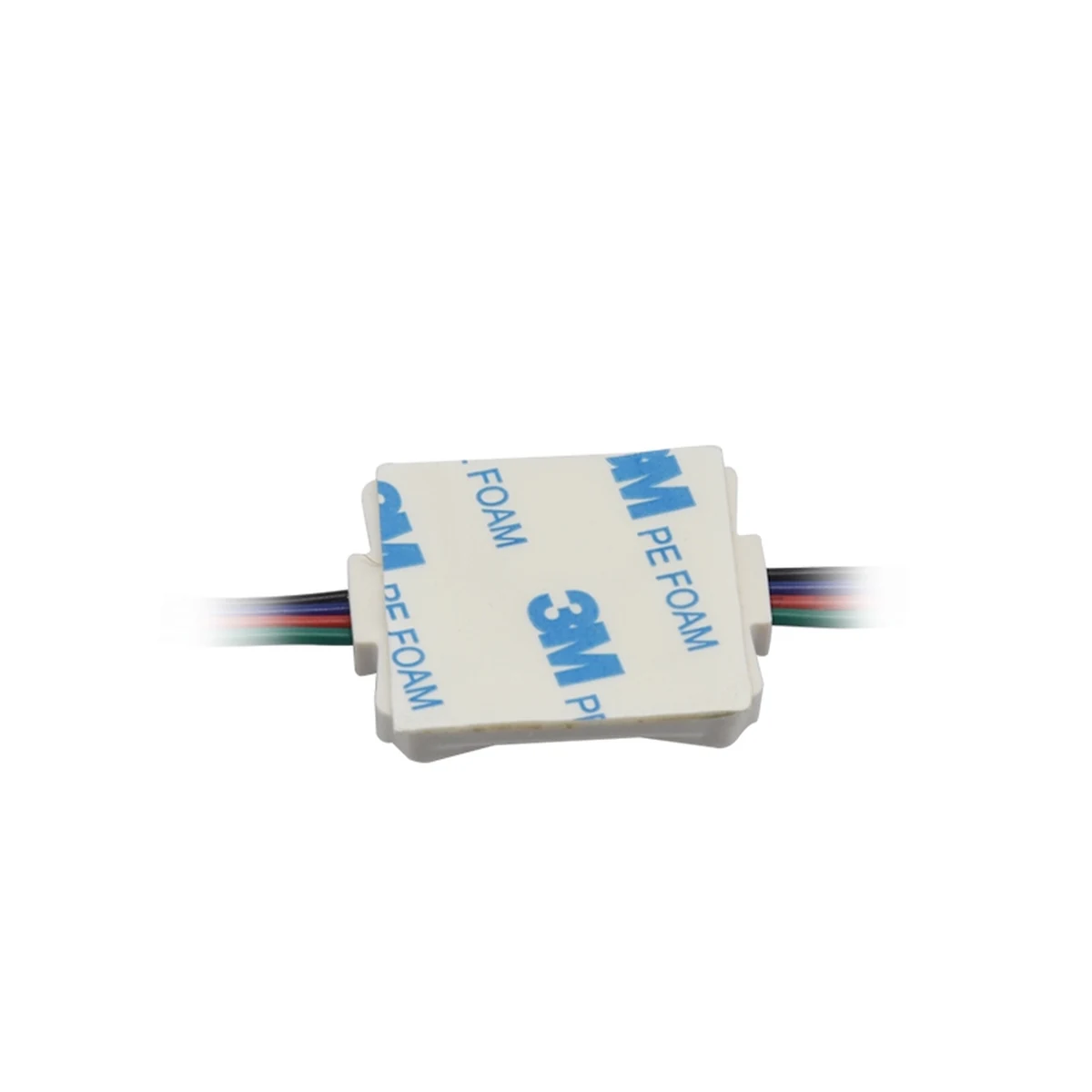 Reverso del módulo LED RGB 24V 1,44W con cinta adhesiva 3M PE Foam para montaje en letras corpóreas