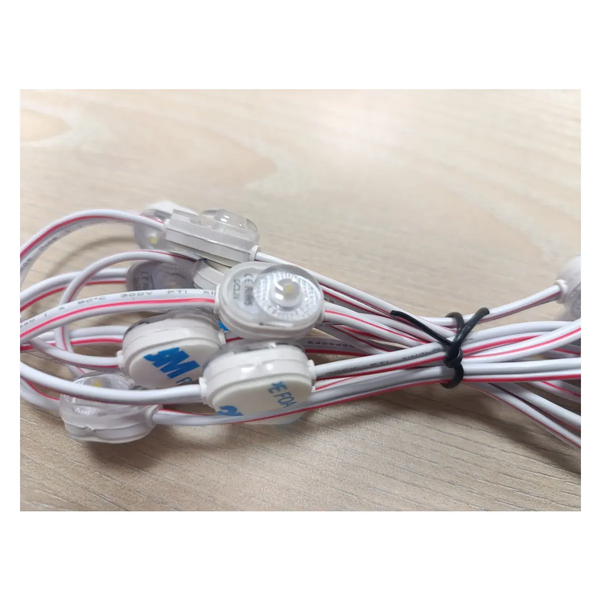 Conjunto de módulos LED mini 12V IP67 con cableado rojo y blanco y adhesivo trasero 3M