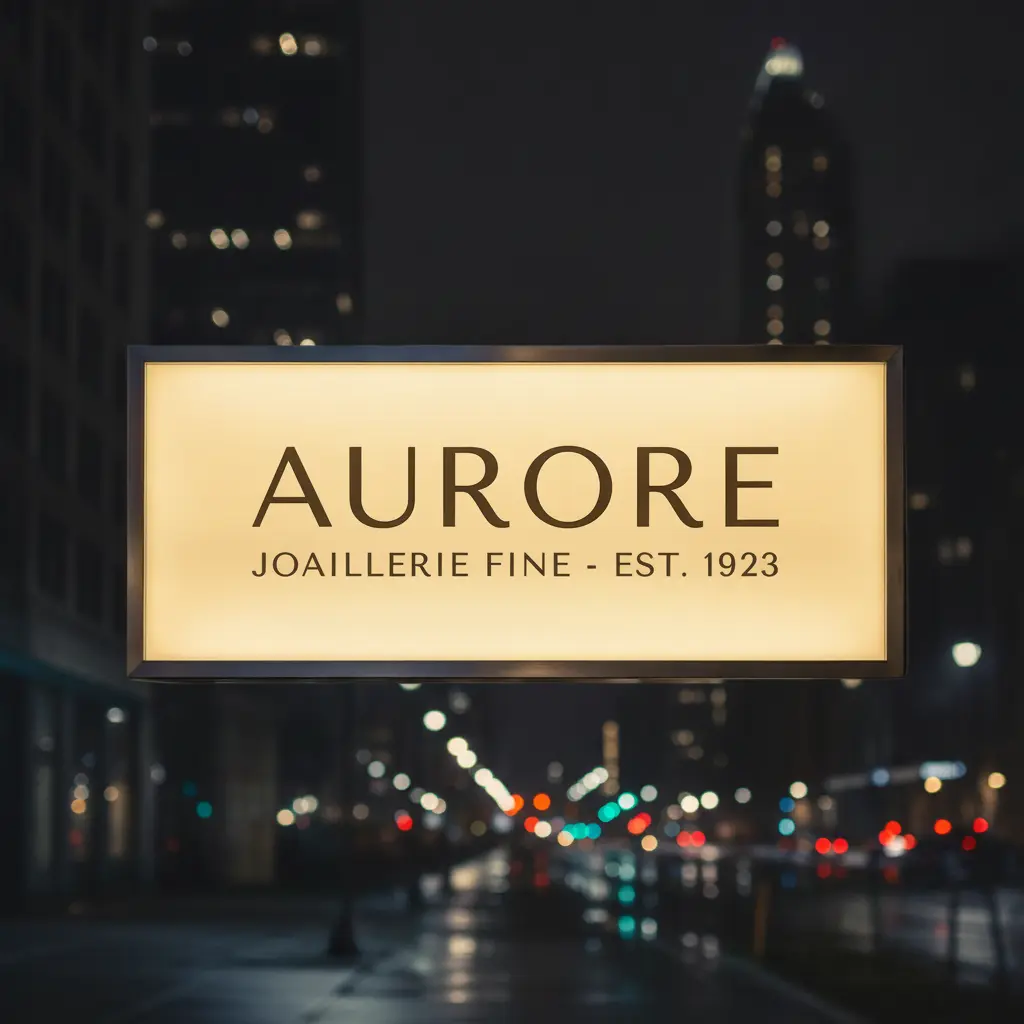 Enseigne commerciale rétroéclairée avec modules LED 24V 1,44W en blanc chaud 3000K la nuit