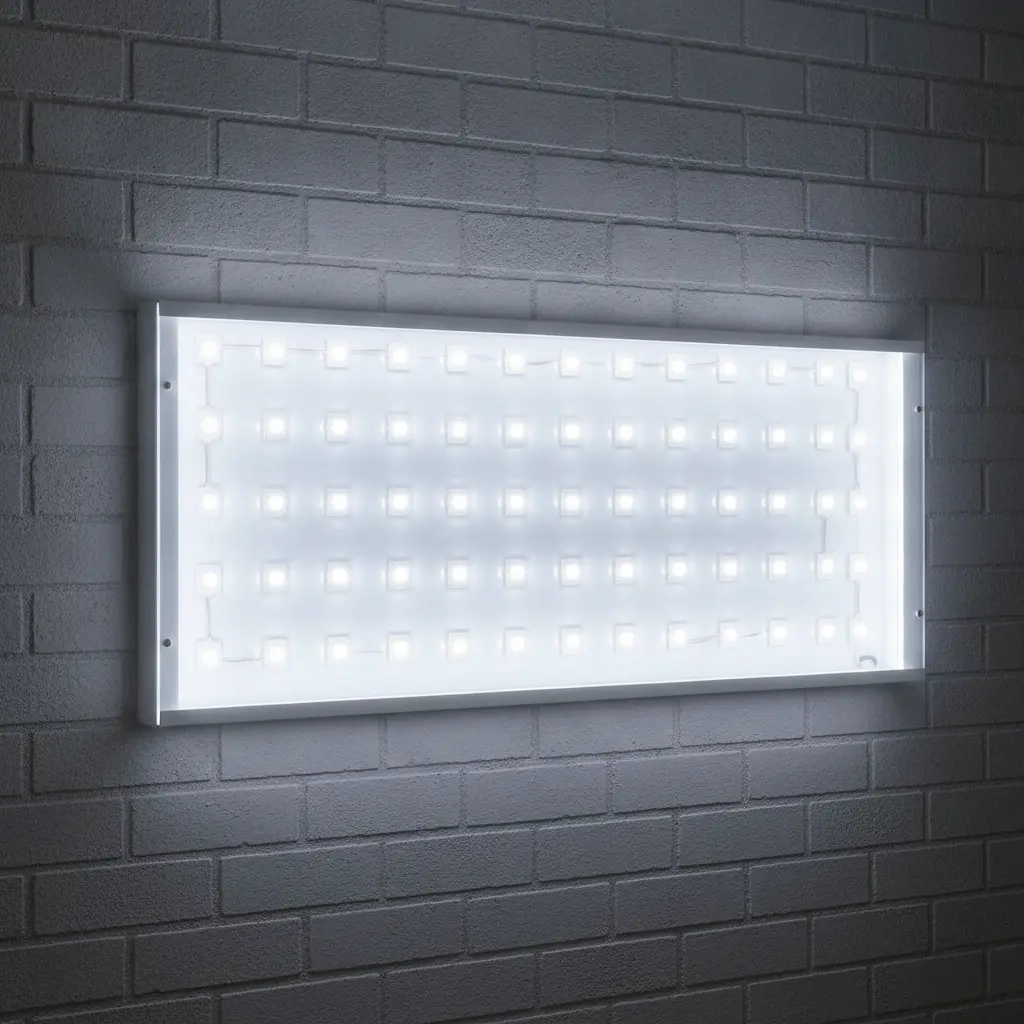 Installation de modules LED 24V 1,44W dans un caisson lumineux grand format à éclairage uniforme