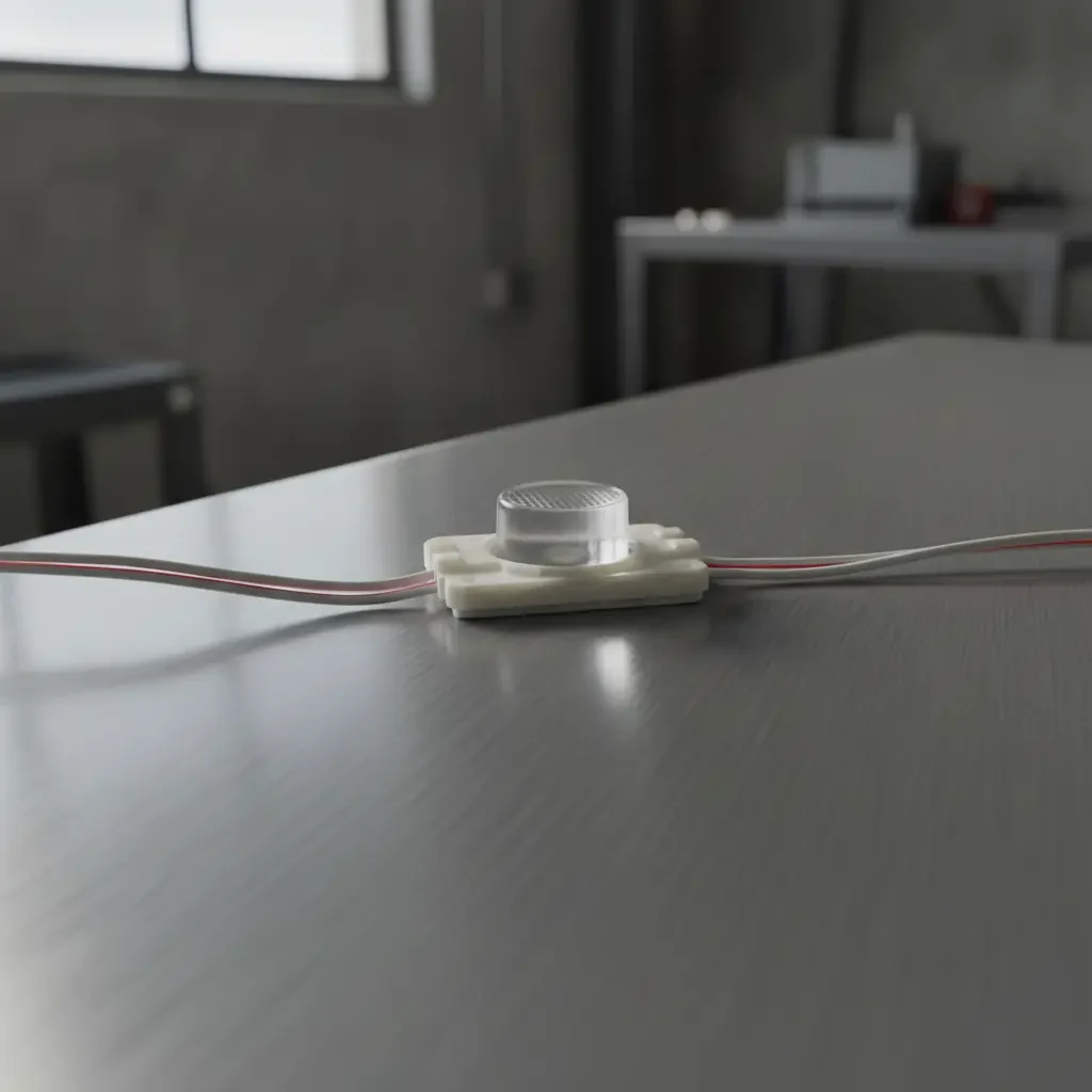 Interconnexion en chaîne de modules LED périmétriques 12V dans le profilé d’une enseigne