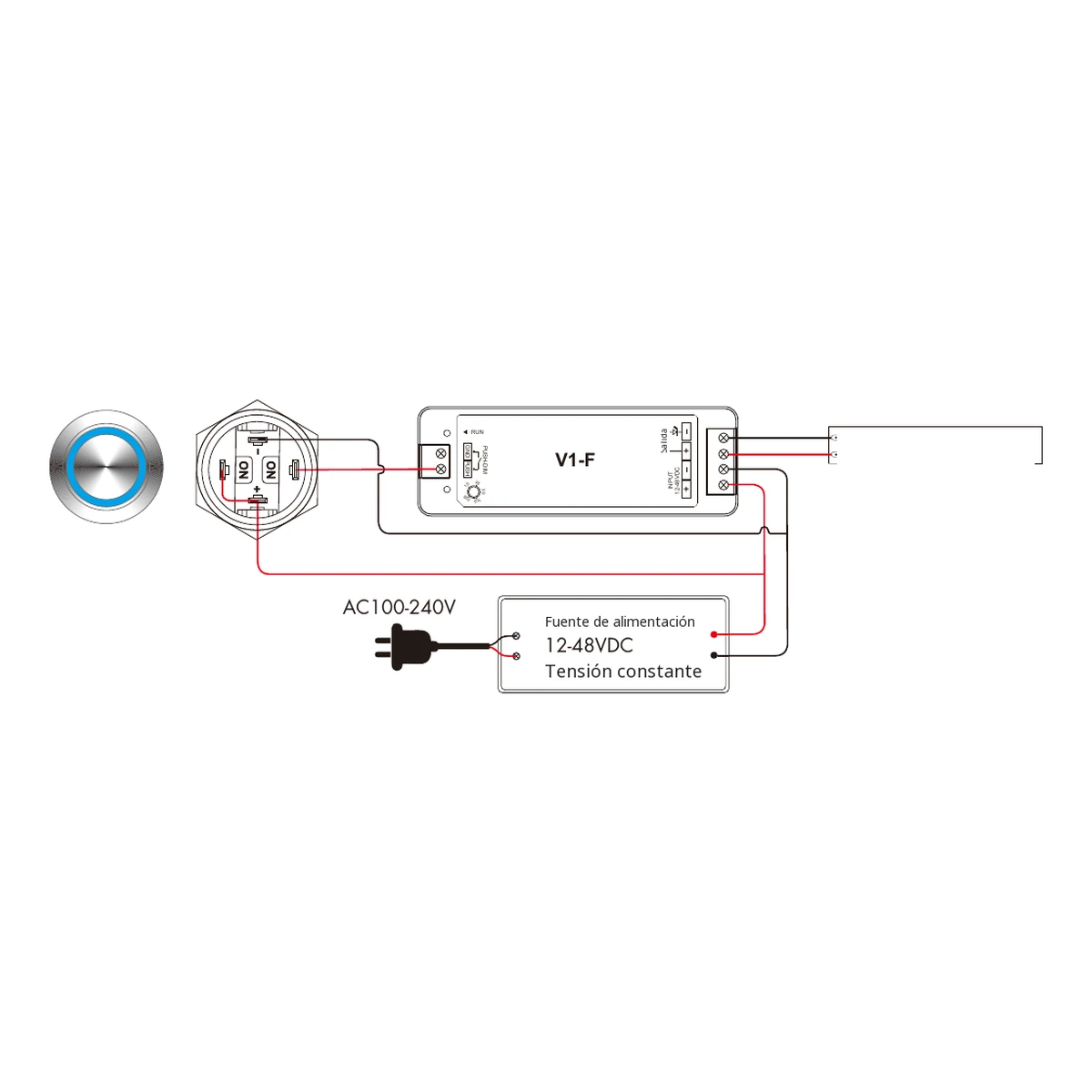 Dimmer LED Skydance V1-F: esquema oficial de conexión e instalación
