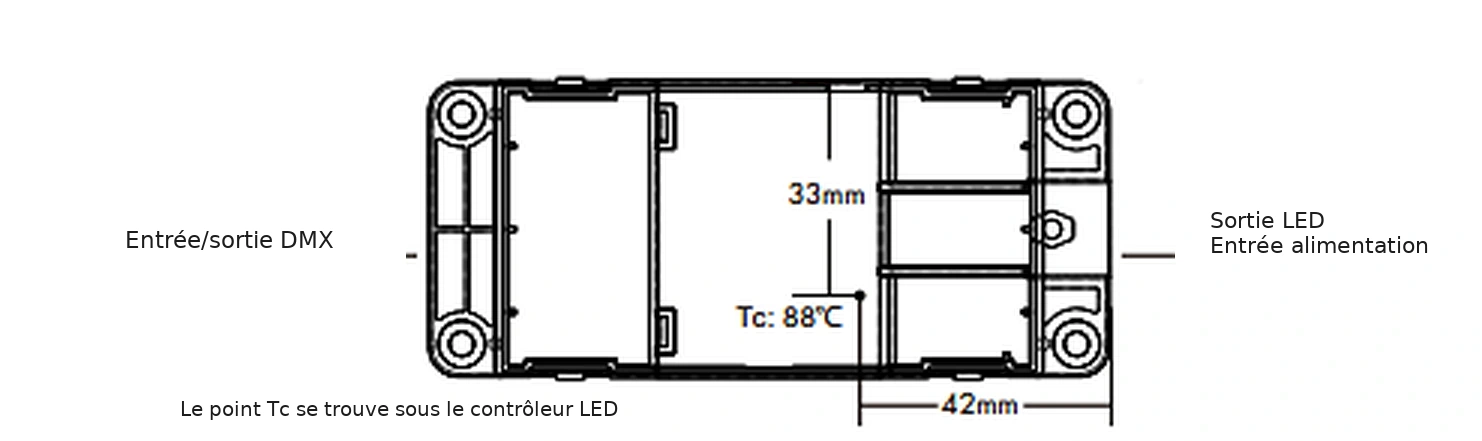 Décodeur DMX512 RDM 1 canal 20A 12-48V IP20 – D1 — dmx d1 tc croquis fr