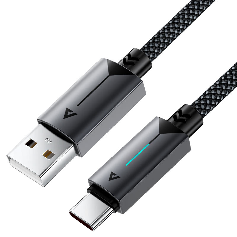 Cabo USB-A para USB-C Acefast C19-04 - Carregamento Rápido 3A com Iluminação LED