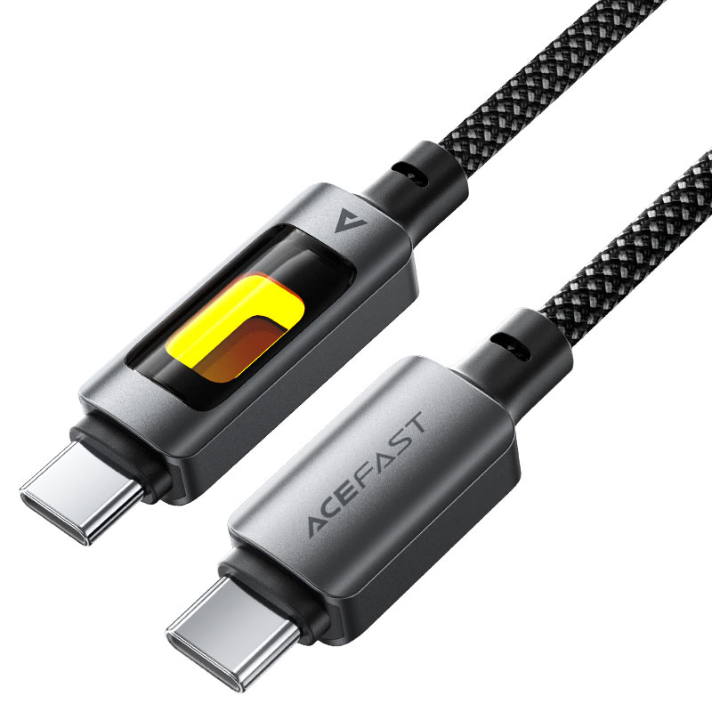 Cabo USB-C para USB-C 60W Série Fantasy Gradiente Colorido Entrançado