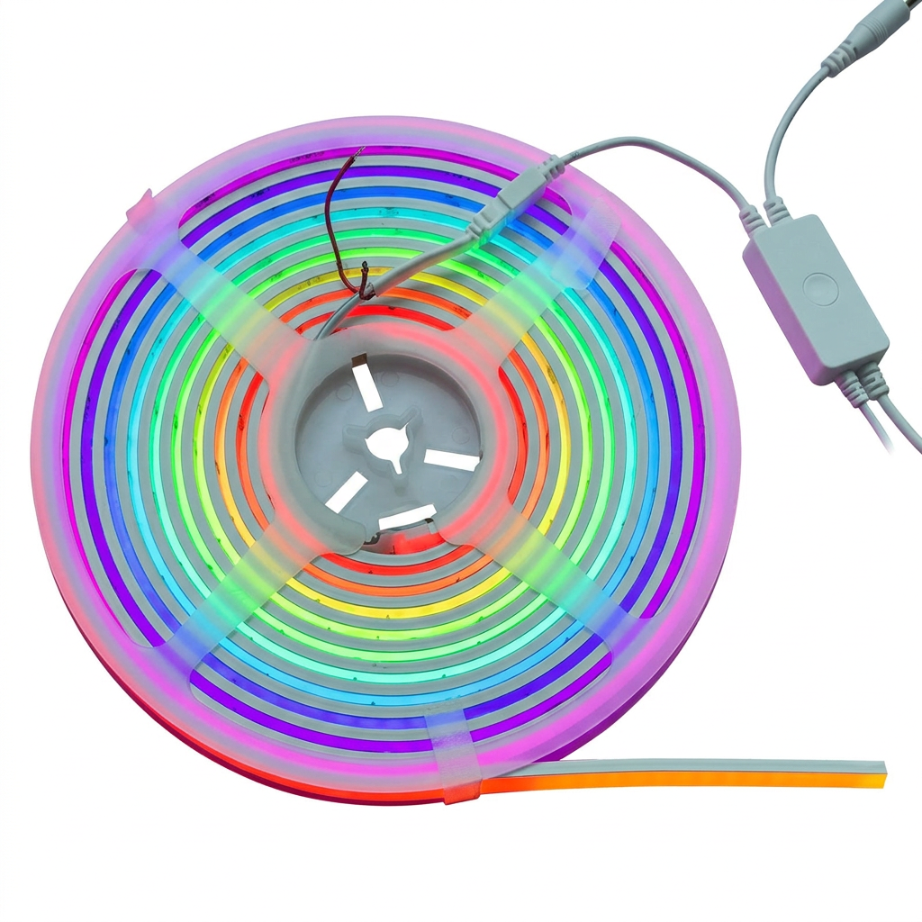 Bande LED COB RGB Pixel Digital 24V 420 LEDs/m IP67 avec connecteurs
