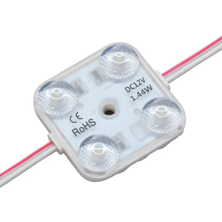 Module LED haute efficacité 170 lm/W avec 4 diodes SMD2835, angle 175°, 1,44W, 12VDC, IP67