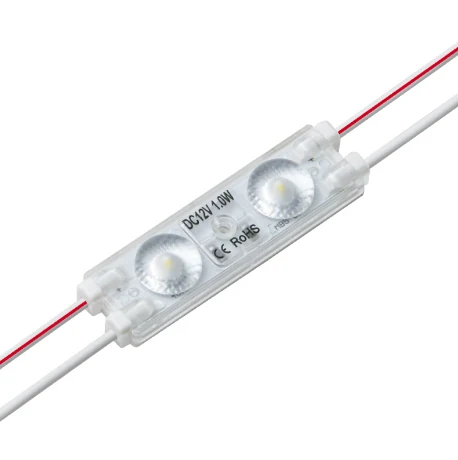 Module LED haute intensité 140 lm/W, 2 diodes, 175°, 1W, 12VDC, IP67, sur commande
