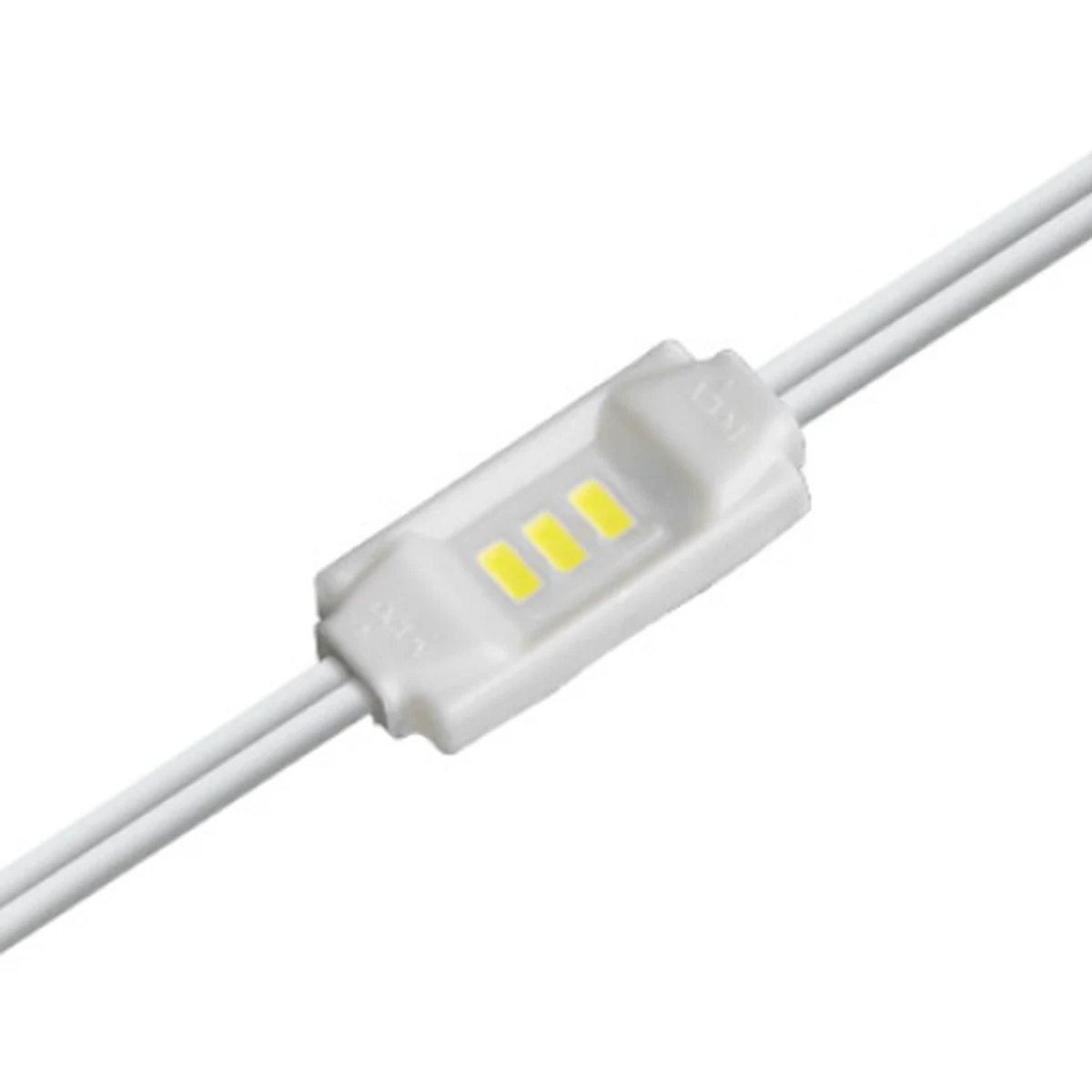 Mini LED module 3xSMD3014 120° 0.3W IP65 12VDC with aluminum PCB and bipolar cable for signs and signage