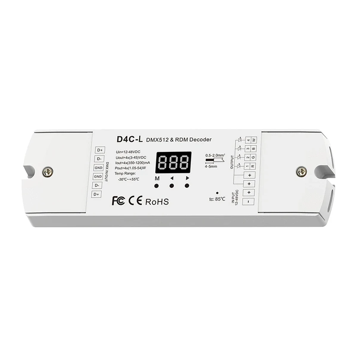 Descodificador DMX512 RDM de corrente constante 4CH 350-1200 mA 12-48V DC – D4C-L-1200 — skydance dmx d4c l 1200 2 1200 v2