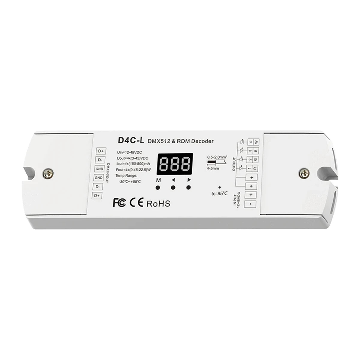 Descodificador DMX512 RDM de corrente constante 4CH 150-500 mA 12-48V DC – D4C-L-500 — skydance dmx d4c l 500 2 1200 v2