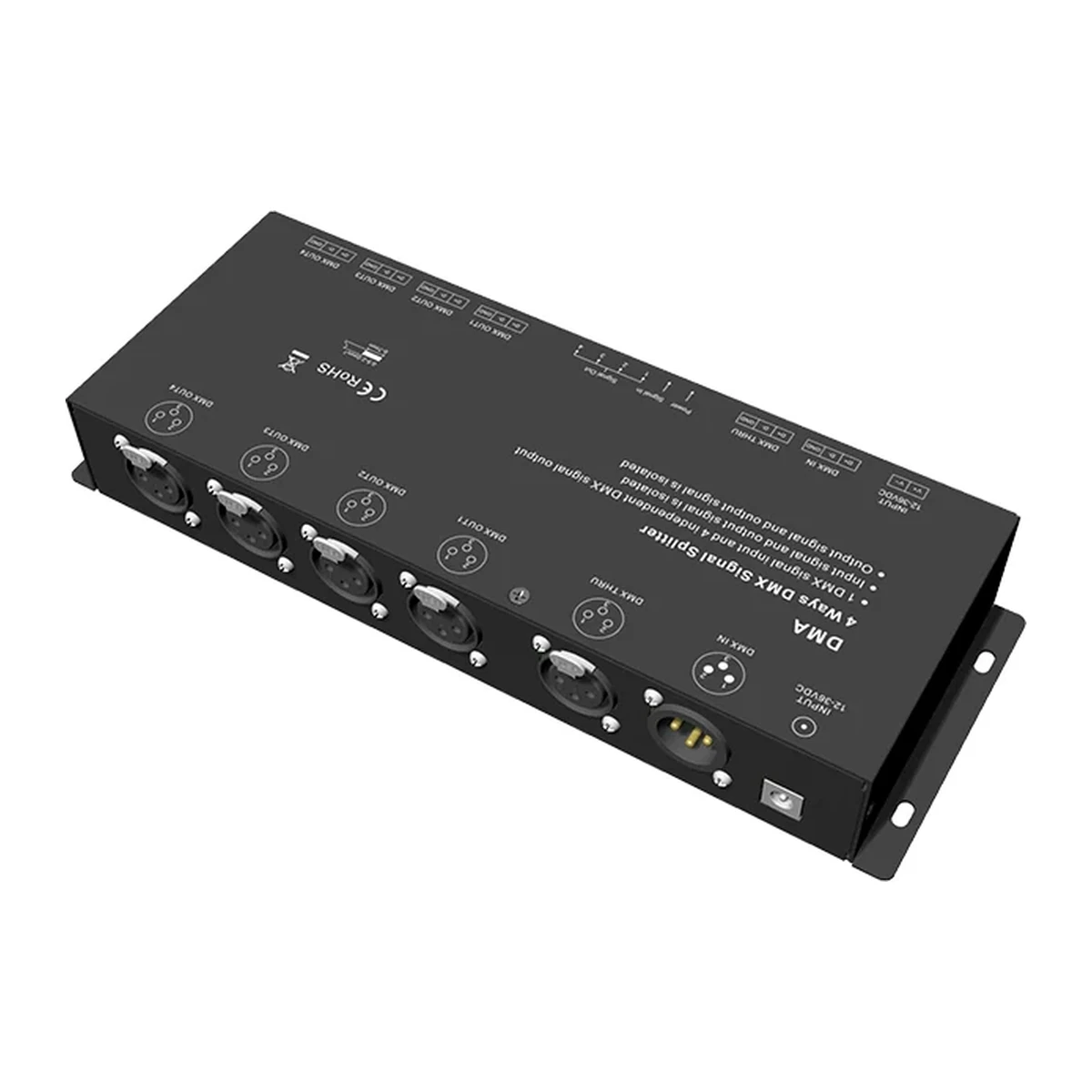 Amplificador y distribuidor de señal DMX512 4 salidas 12-36V DC – DMA — skydance dmx dma 3 1200 v2