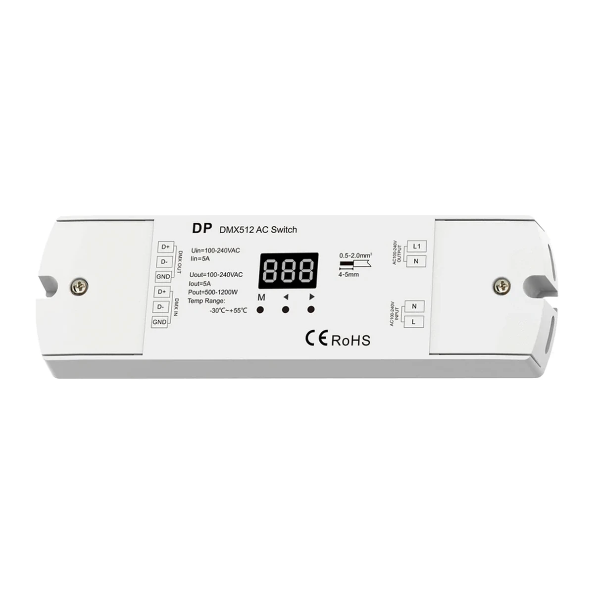 Variateur DMX512 triac par coupure de phase 1CH 5A 100-240V AC – DP — skydance dmx dp 2 1200 v2