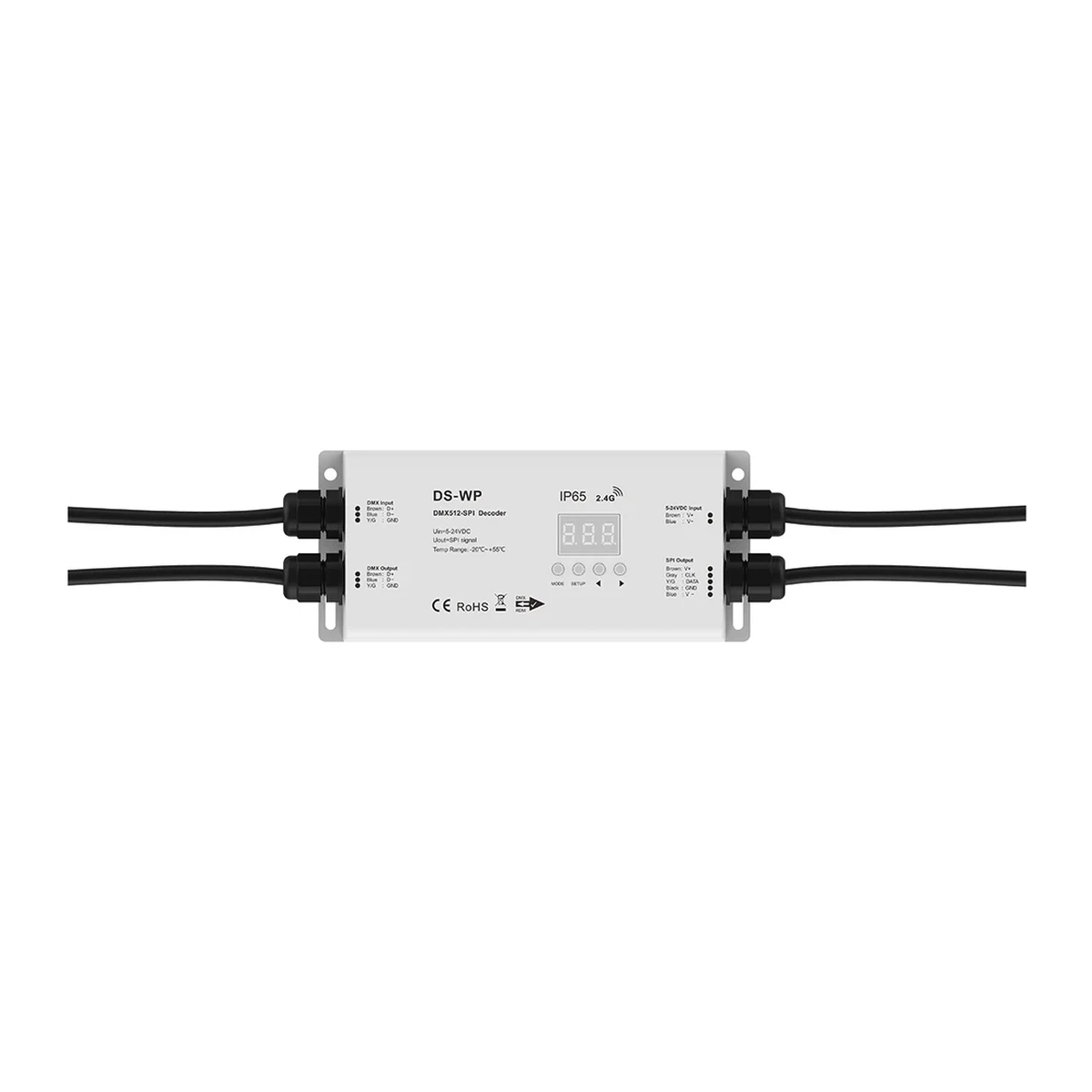 DMX512 to SPI Decoder 5-24V DC IP65 – DS-WP — skydance dmx ds wp 2 1200 v2