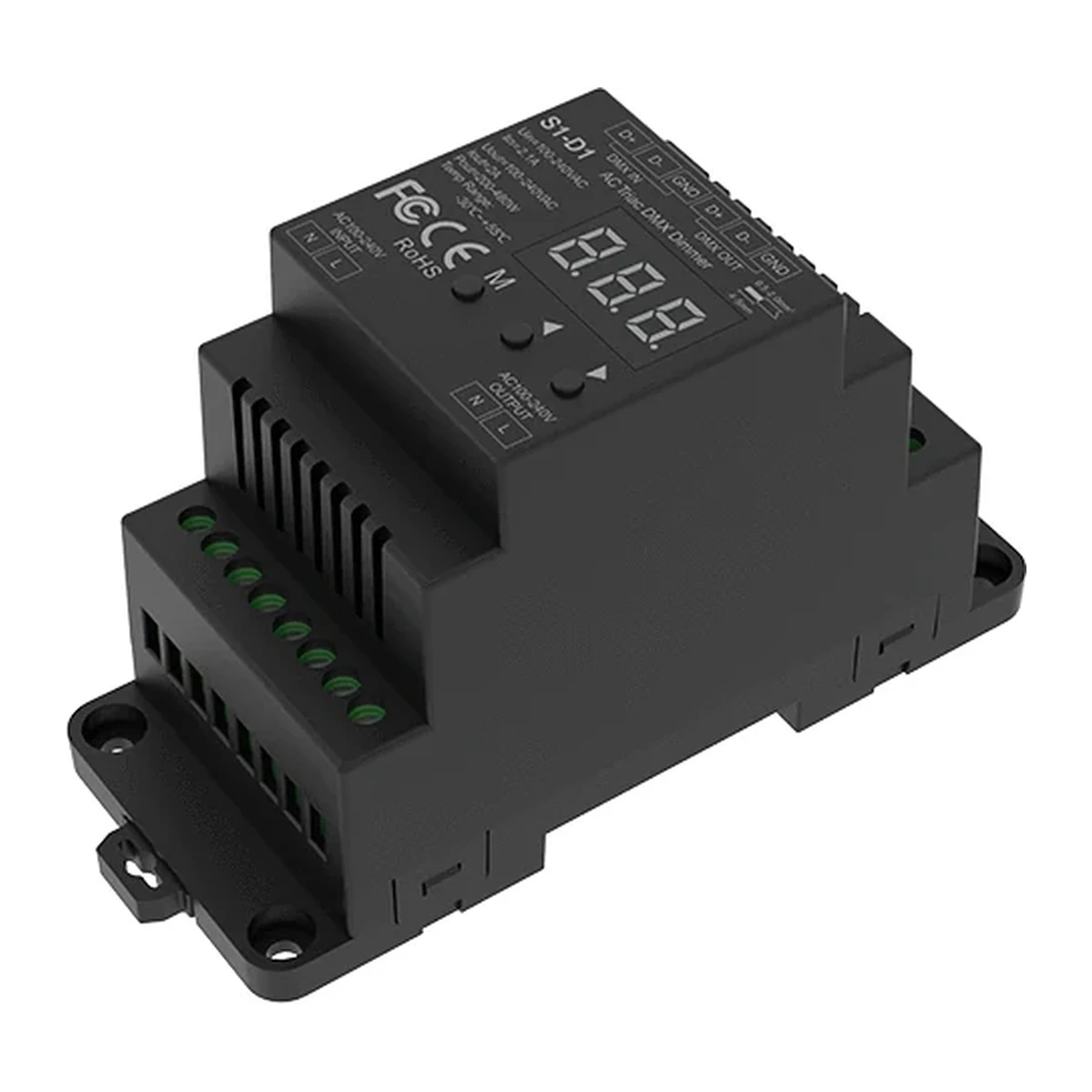 Regulador DMX512 triac por corte de fase 1CH 2A 100-240V AC – S1-D1 — skydance dmx s1 d1 2 1200 v2