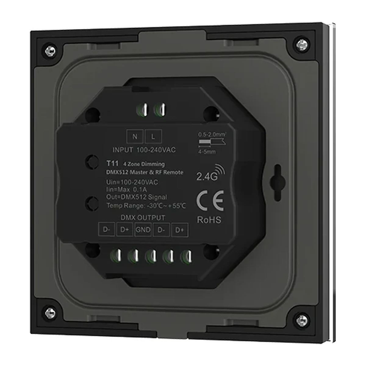 Panneau tactile maître DMX512 4 zones monochrome variable – T11 — skydance dmx t11 4 1200 v2