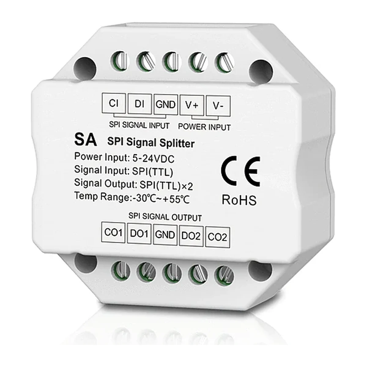 Divisor de sinal SPI SA Skydance para controlo profissional de píxeis e fitas LED digitais