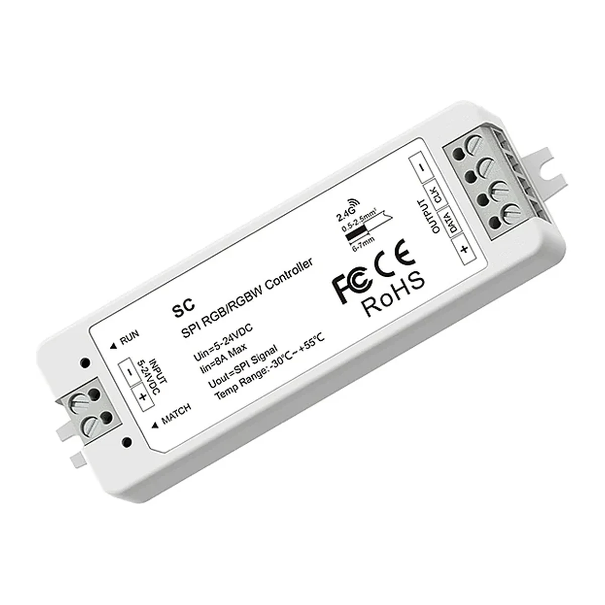 Controlador SPI LED SC para fitas endereçáveis Skydance para controlo profissional de píxeis e fitas LED digitais