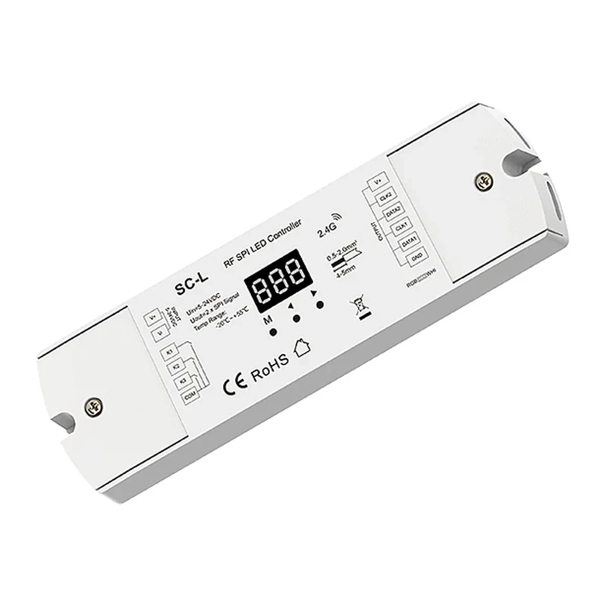 Controlador SPI LED SC-L para fitas endereçáveis Skydance para controlo profissional de píxeis e fitas LED digitais