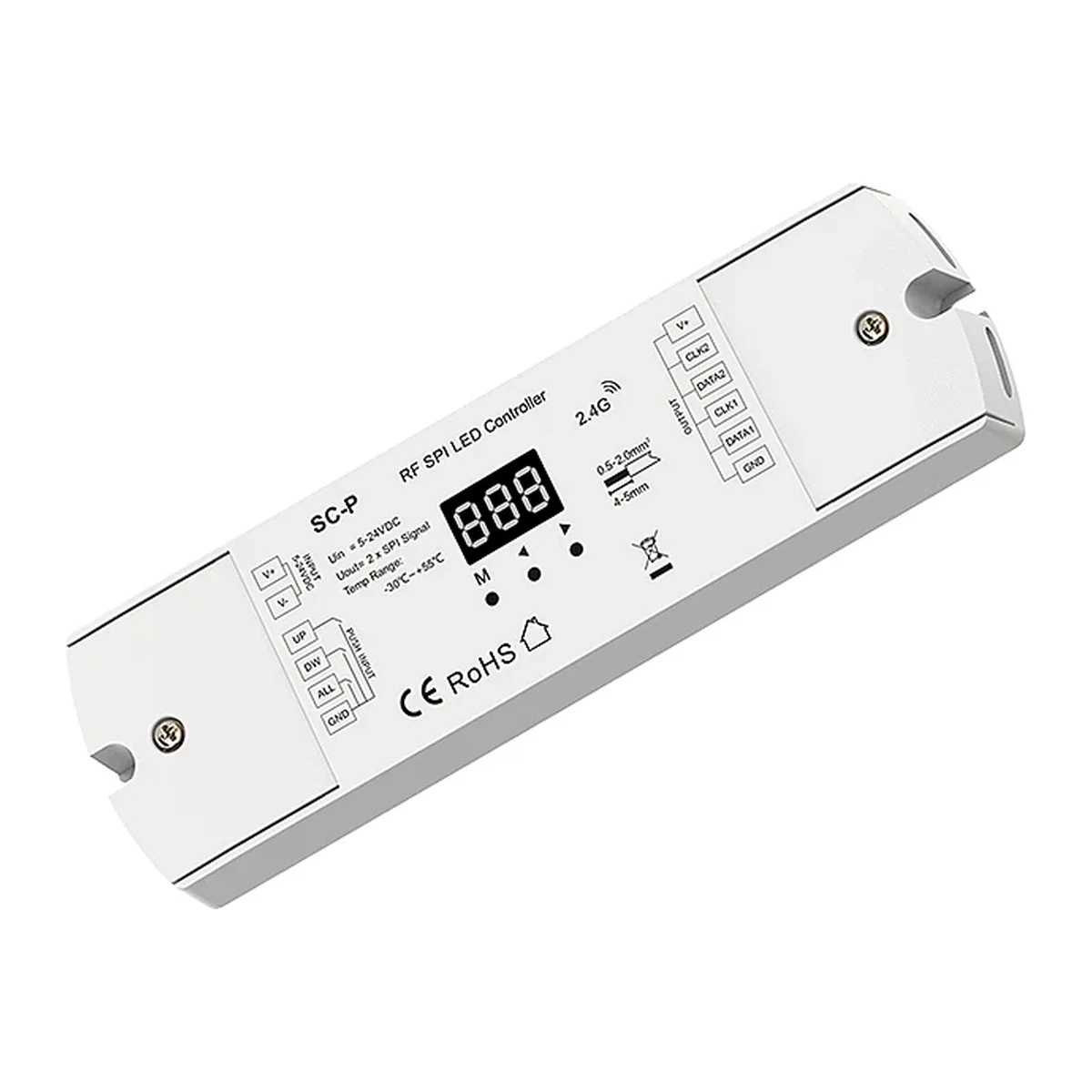 Controlador SPI LED SC-P para fitas endereçáveis Skydance para controlo profissional de píxeis e fitas LED digitais