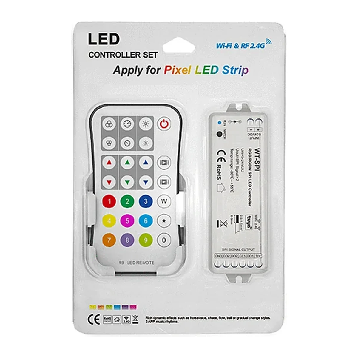 Kit controlador SPI LED e comando WT-SPI-R9-KIT Skydance para controlo profissional de píxeis e fitas LED digitais